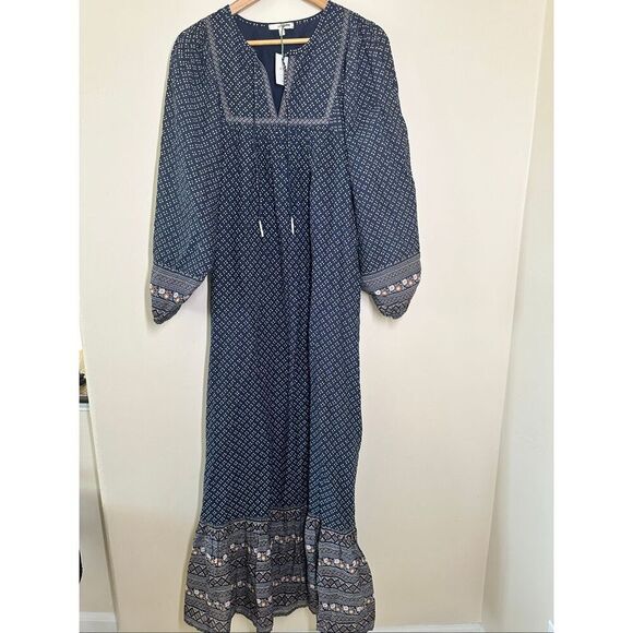 AE77 Premium American Eagle Blue Boho Long Sleeve Dress Size Medium -  joarbit.com